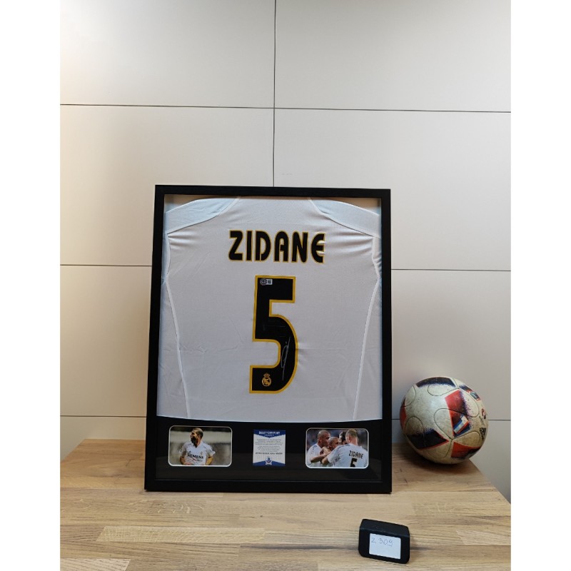 Maglia del Real Madrid firmata e incorniciata di Zinedine Zidane