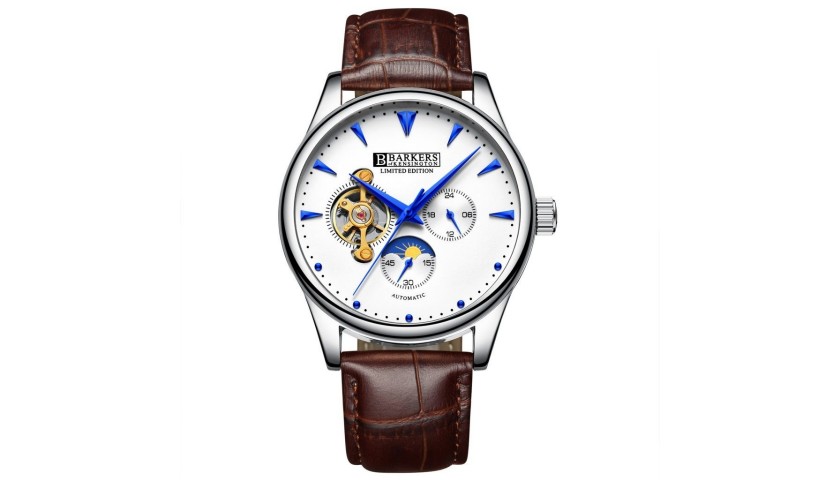 Barkers of Kensington Automatic Watch with High Grade Leather