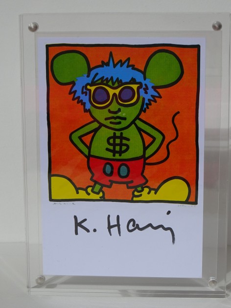 Keith Haring "Andy Mouse I, Homage to Warhol" hand signed