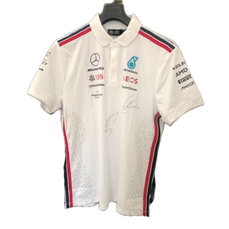 Maglia ufficiale Mercedes 2024 - Autografata da Hamilton e Russel