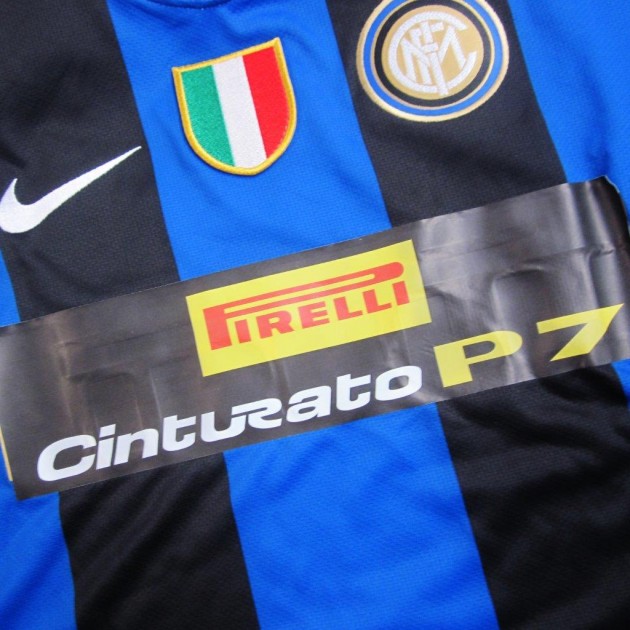 Figo match issued/worn shirt special sponsor, Udinese-Inter Serie A 2008/2009