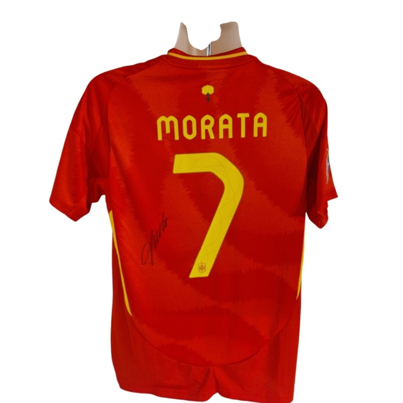 Alvaro Morata's Spain 2024 Signed Replica Shirt 