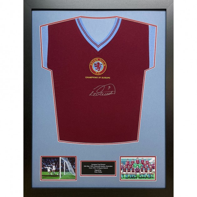 Peter Withe's Aston Villa FC 1982 Signed and Framed Shirt 