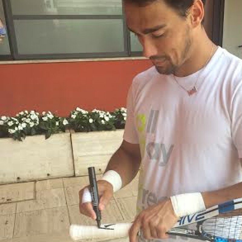 Fabio Fognini match used racket, Mutua Madrid Open - signed