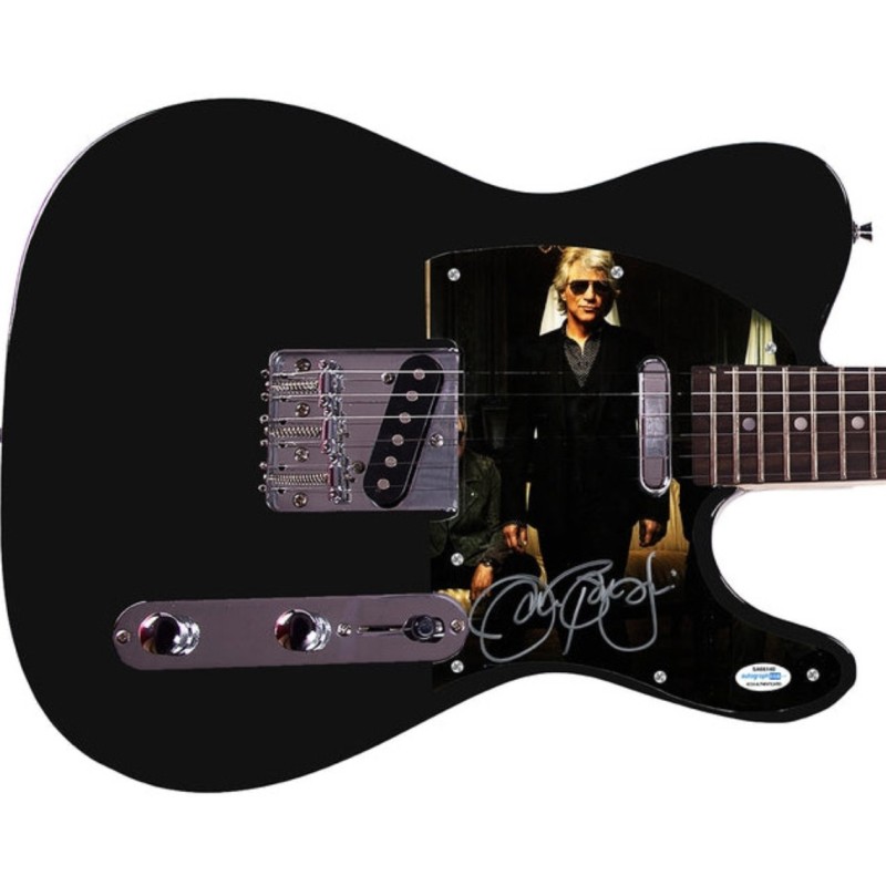 Jon Bon Jovi Signed Pickguard on a Signature Edition Guitar