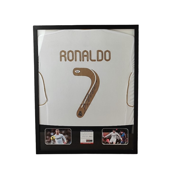 Cristiano Ronaldo's Real Madrid Signed Shirt in a Deluxe High-Quality Frame