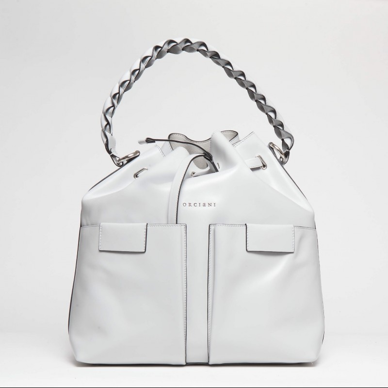 "Tessa" Grey Bucket Bag by Orciani
