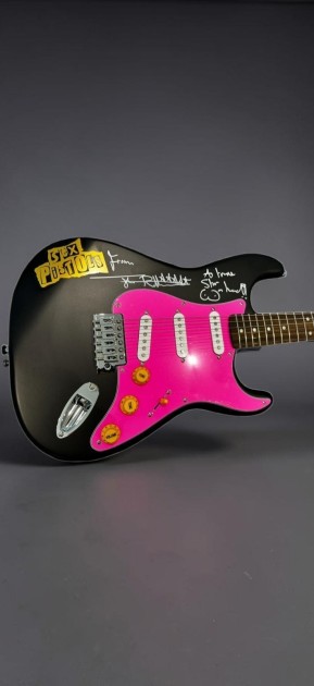 Johnny Rotten of The Sex Pistols Signed Electric Fender Squier Guitar