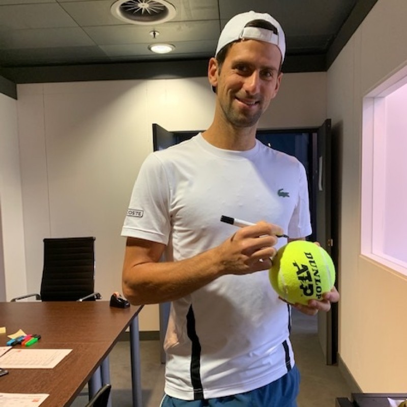 Tennis Ball Signed by Djokovic at the Mutua Madrid Open 2019