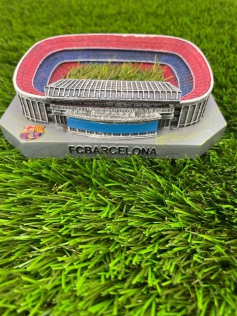 Camp Nou Stadium miniature with pitch grass
