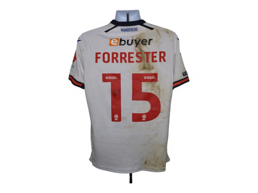 Will Forrester's Bolton Wanderers Signed Match Worn Shirt, vs Northampton 