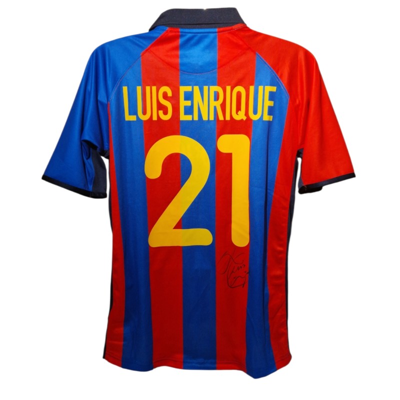Luis Enrique Signed Barcelona 2001–02 Home Football Shirt