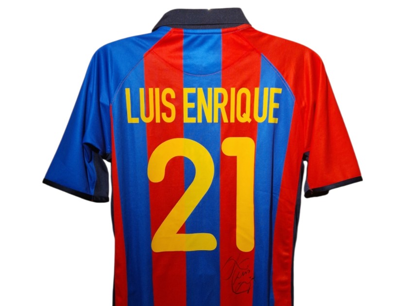 Luis Enrique Signed Barcelona 2001–02 Home Football Shirt