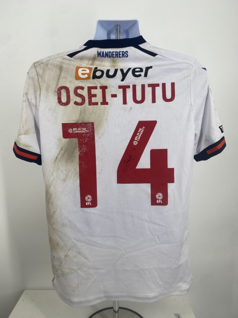 Jordi Osei-Tutu's Bolton Wanderers Signed Match Worn Shirt, vs Mansfield 