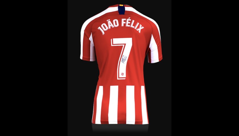 Joao Felix Back Signed Atletico Madrid 2019-20 Home Shirt