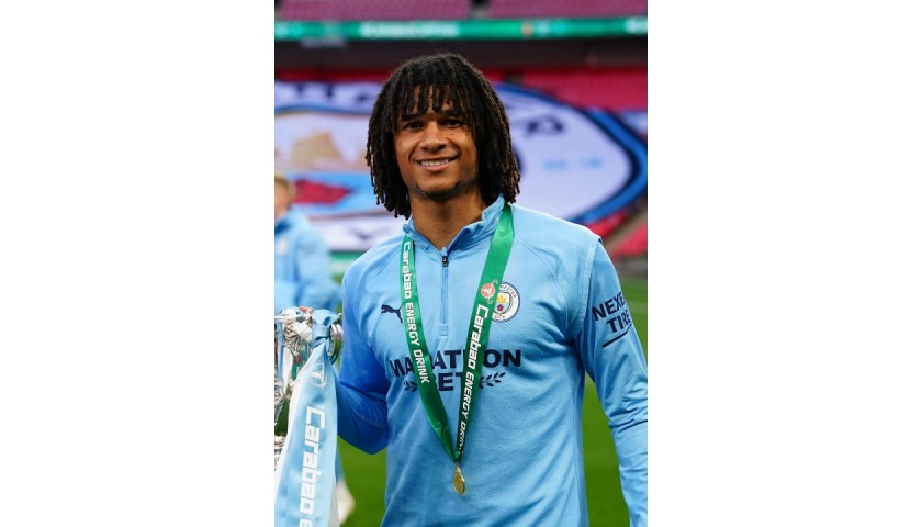 Ake's Stadium-Issued Signed Shirt, Carabao Cup Final