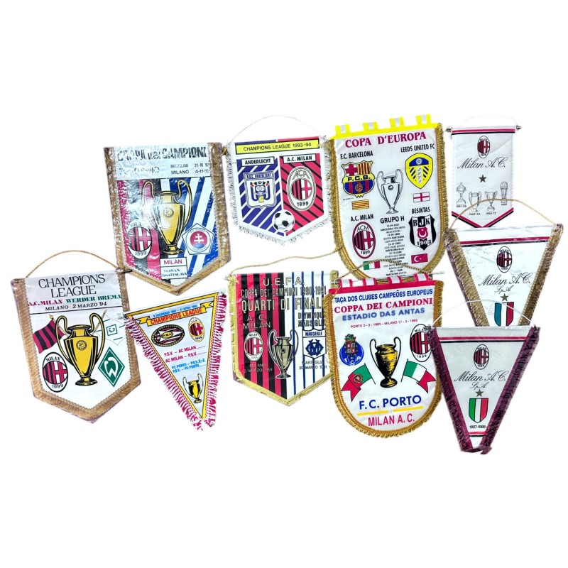 Milan's Collection of Ten Official Pennants