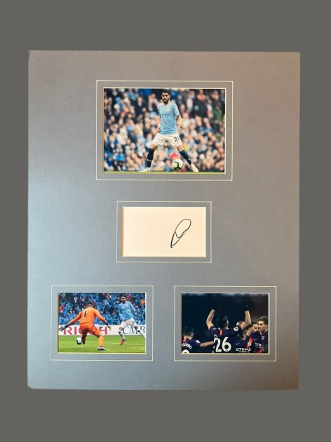 Riyad Mahrez Manchester City Signed Mounted Autograph Cut