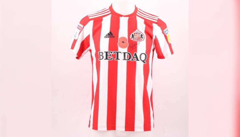 Maguire's Sunderland AFC Worn and Signed Poppy Shirt