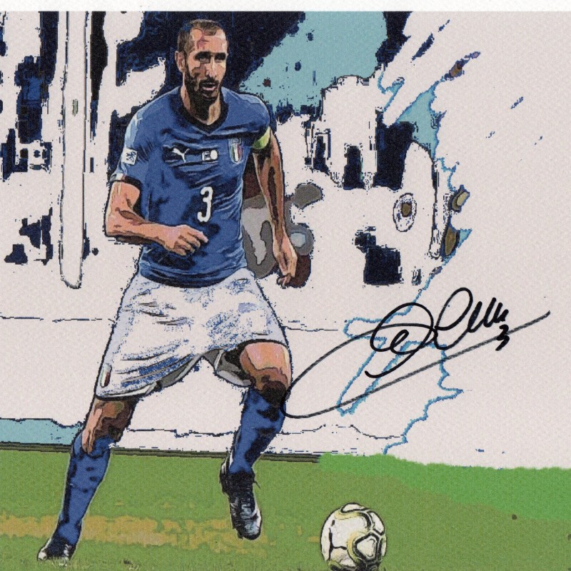 Stampa artistica autografata da Giorgio Chiellini