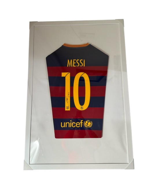 Messi's Barcelona Framed and Signed Shirt