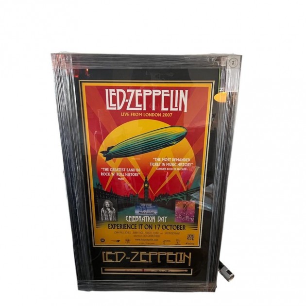 Led Zeppelin Signed Celebration Day 2007 Display