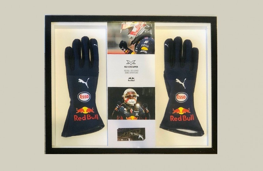 Max Verstappen Signed 2021 Gloves Display