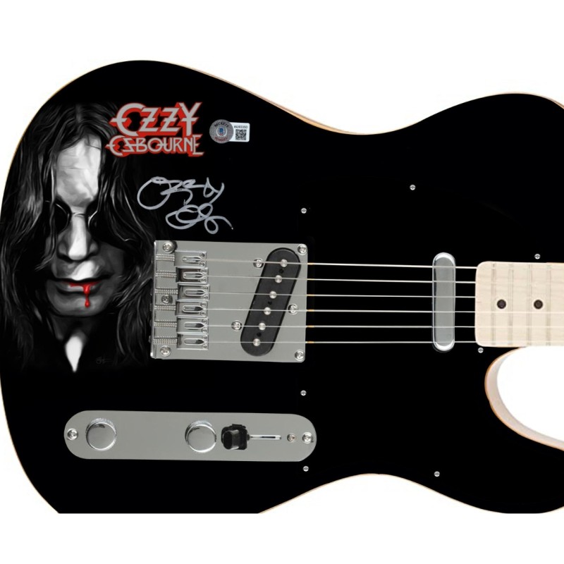 Chitarra grafica personalizzata Fender firmata Ozzy Osbourne