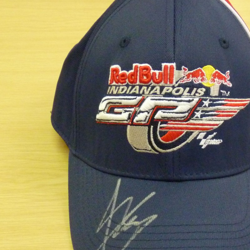 Marc Marquez Indianapolis GP red bull signed cap