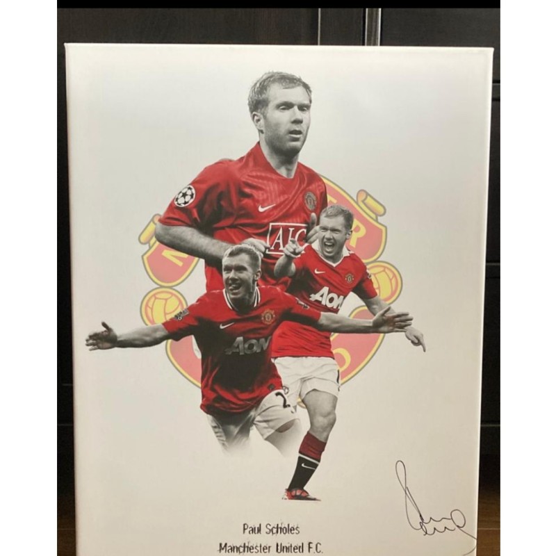 Paul Scholes Manchester United, tela firmata in edizione limitata