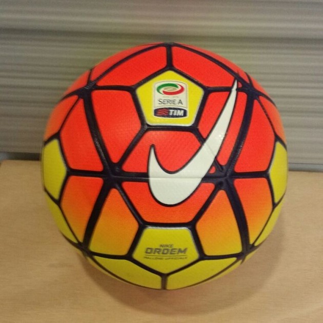 Milan-Inter 3-0 used match ball - signed by the players