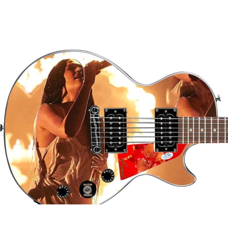 Kacey Musgraves Signed Pickguard on a Custom Epiphone Les Paul Guitar