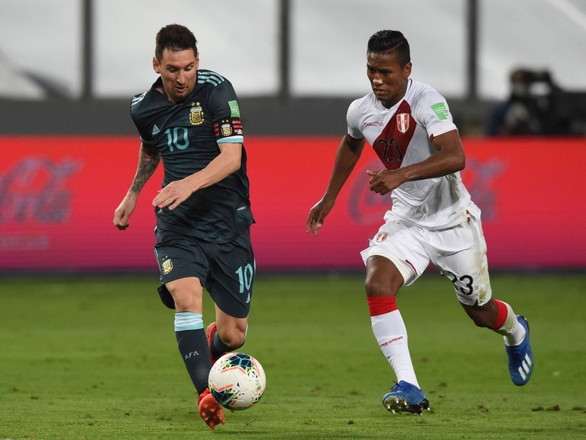 Messi's Match-Issued Shirt, Argentina vs Peru 2021 - CharityStars