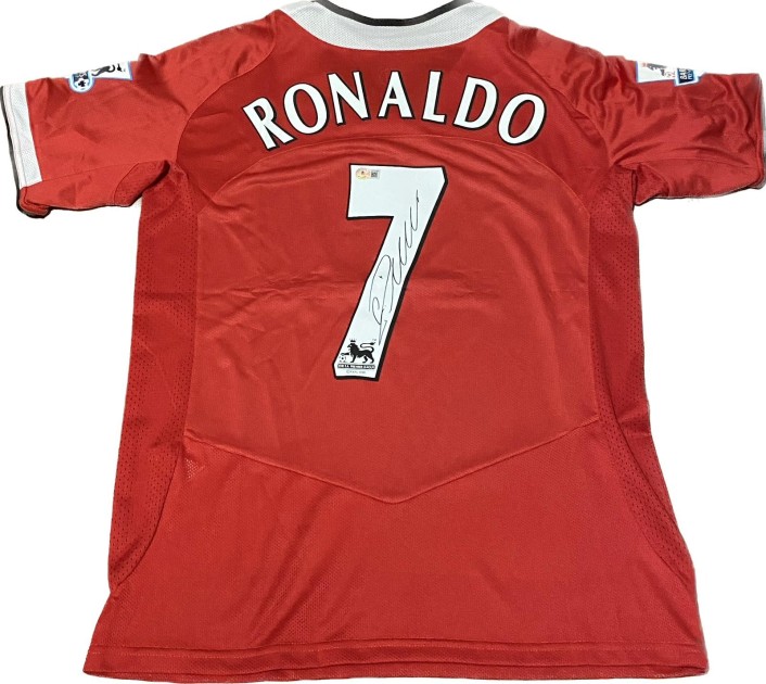 Maglia replica firmata di Cristiano Ronaldo per il Manchester United 2004/05