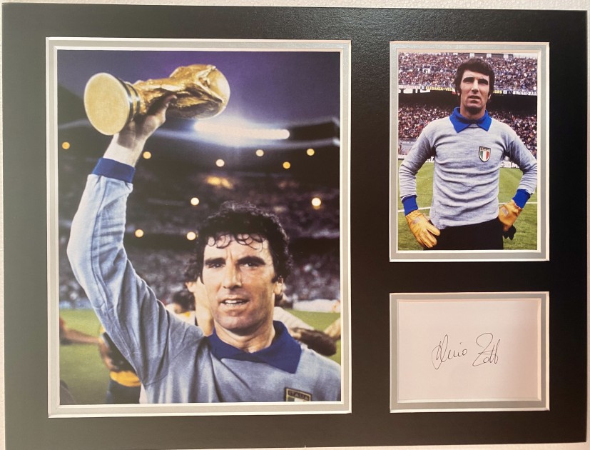 Dino Zoff Signed Italy World Cup Display