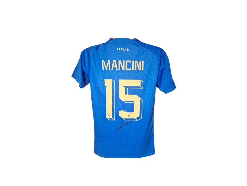 Maglia ufficiale Italia firmata da Gianluca Mancini, Euro 2022