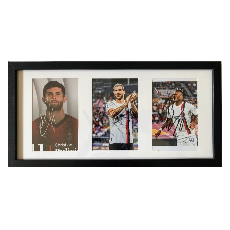 Framework Photographs signed by Pulisic, Theo Hernandez e Leao