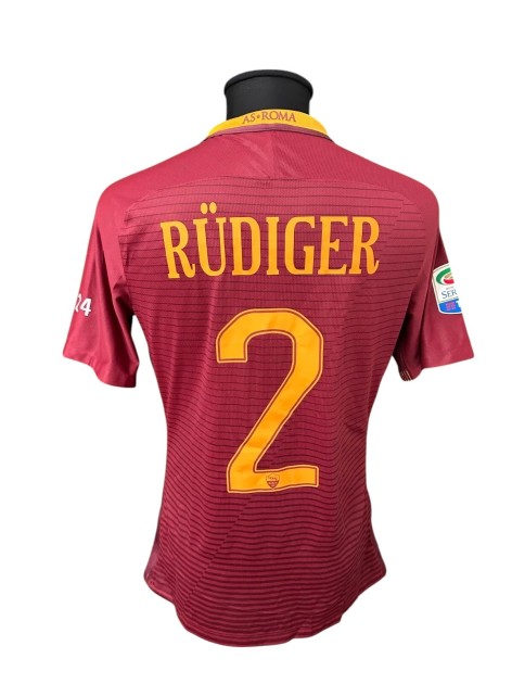 Rudiger's Match-Worn Shirt, Roma vs Torino 2017 - Special 24 for Florenzi
