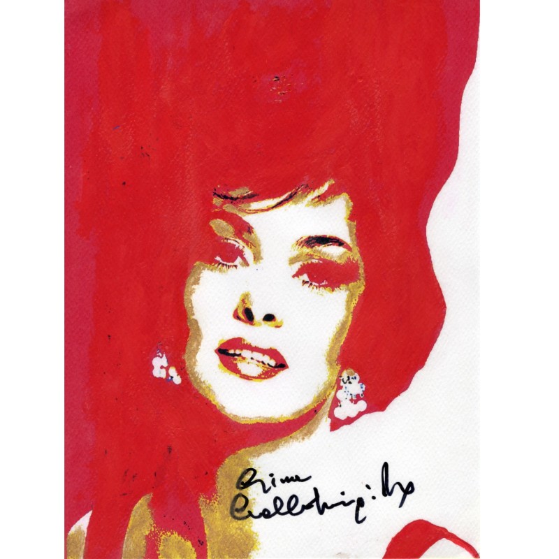 Pop Style Artwork signed by Gina Lollobrigida