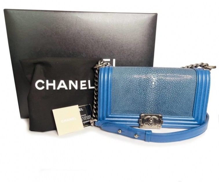Chanel Blue Galuchat Exotic Leather Bag - CharityStars