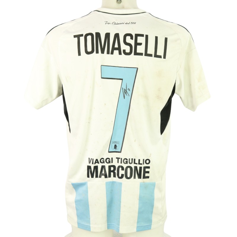 Tomaselli's Unwashed Signed Shirt, Ancona vs Virtus Entella 2023 