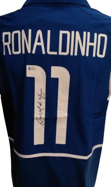 Ronaldinho Brazil Replica Signed Shirt, 2002 