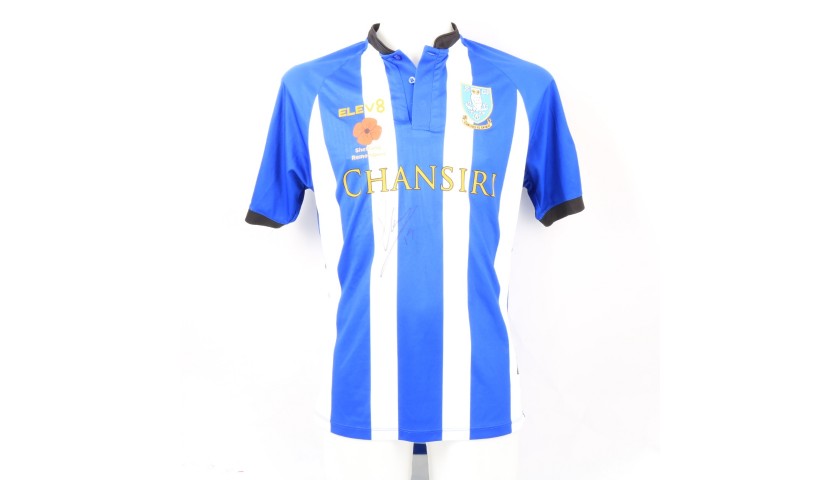 Lees' Sheffield Wednesday Worn and Signed Poppy Shirt