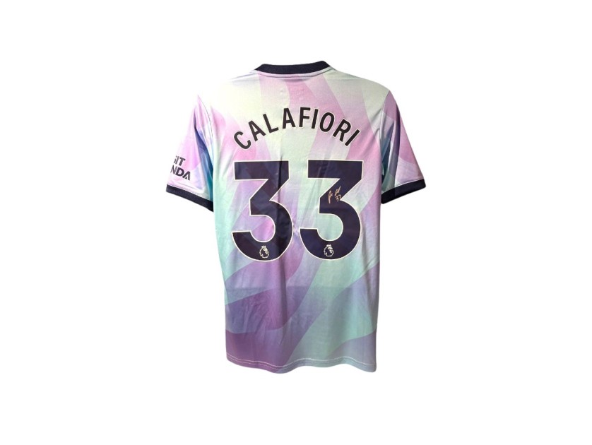 Riccardo Calafiori's Arsenal 2024/25 Signed Replica Third Shirt