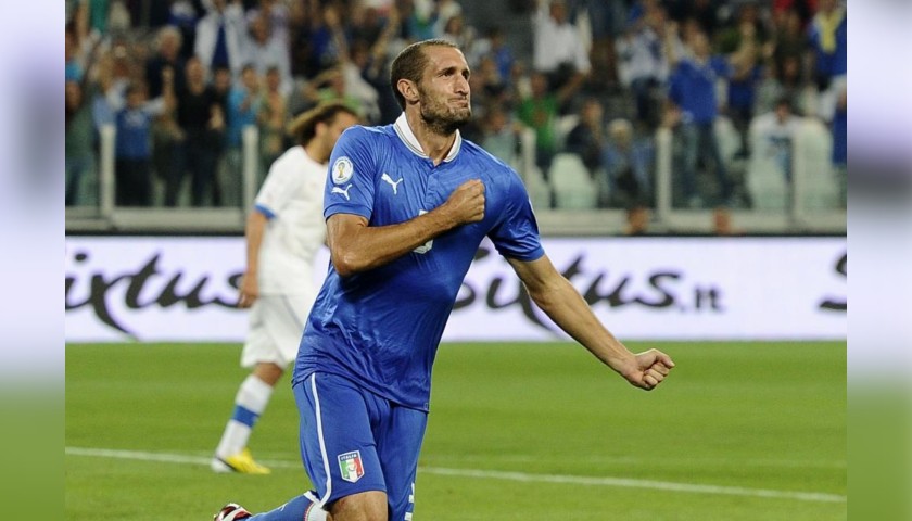 Chiellini's Signed Match Shirt, Italy-Czech Republic 2013
