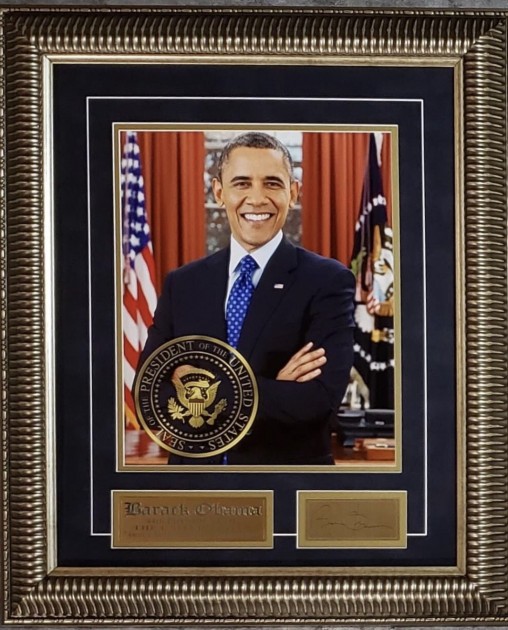 President Barack Obama Framed Photo with Digital Signature