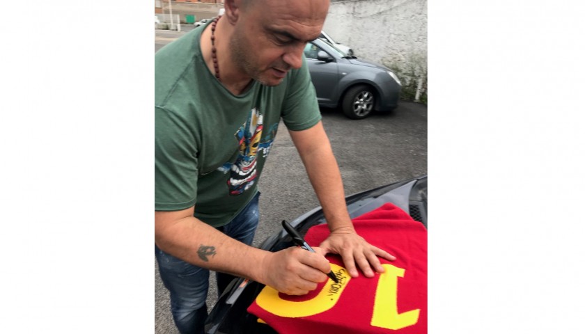 Giannini A.S. Roma Worn and Signed Shirt 