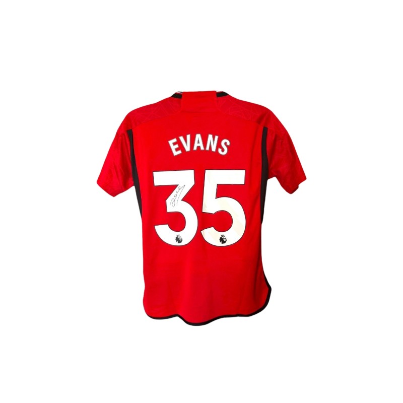 Jonny Evans' Manchester United 2023/24 Signed Replica Shirt 