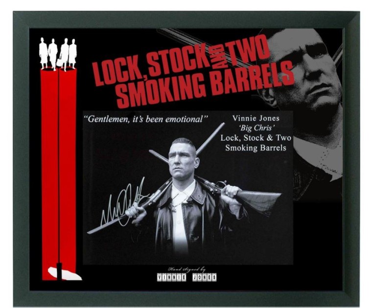 Locandina film "Lock Stock and Two Smoking Barrels" autografata da Vinnie Jones