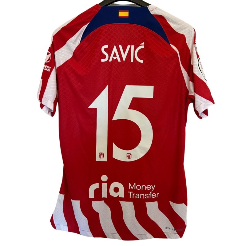 Savic's Atletico Madrid Match Shirt, Copa del Rey 2022/23